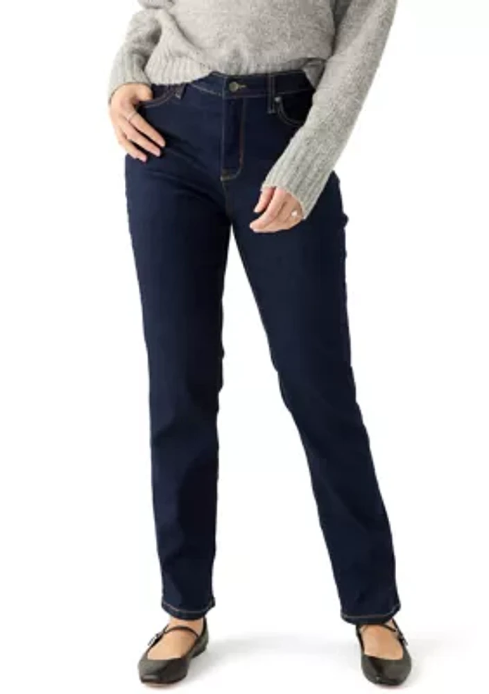 Women's High Rise Straight Jeans