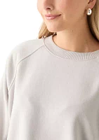 Women's Comfy Fleece Crew Pullover with Garment Mineral Wash