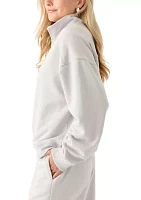 Women's Comfy Fleece 1/4 Zip Mineral Wash Sweatshirt