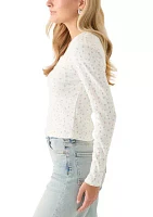 Women's Long Sleeve Scoop Neck Henley Shirt