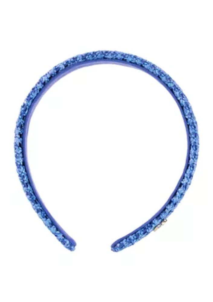 Blue Stream Knit Caning Headband