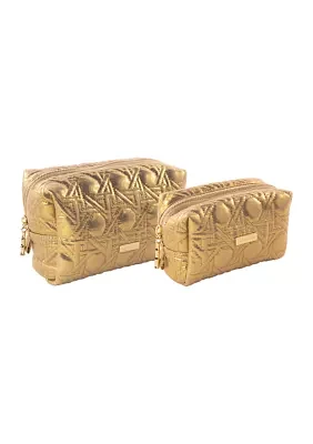 Travel Pouch Set, Gold Lattice