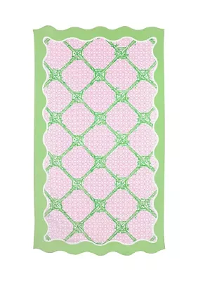 Butterfly Trellis Scalloped Beach Towel