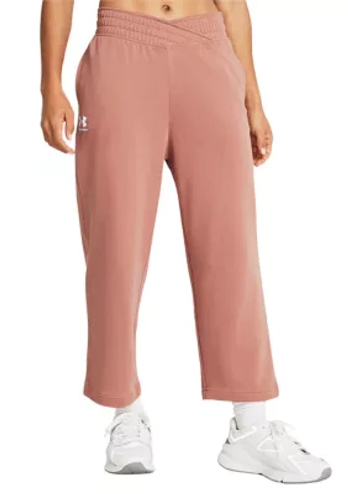 Women's UA Rival Terry Wide Leg Crop Pants