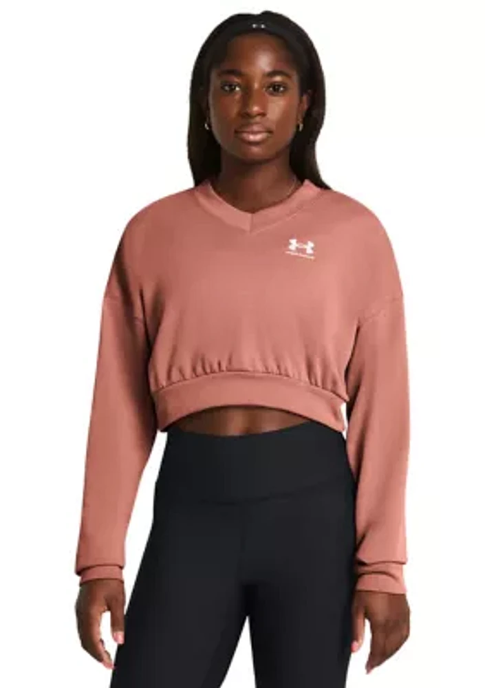 Women's UA Rival Terry Oversized Crop Crew Pullover