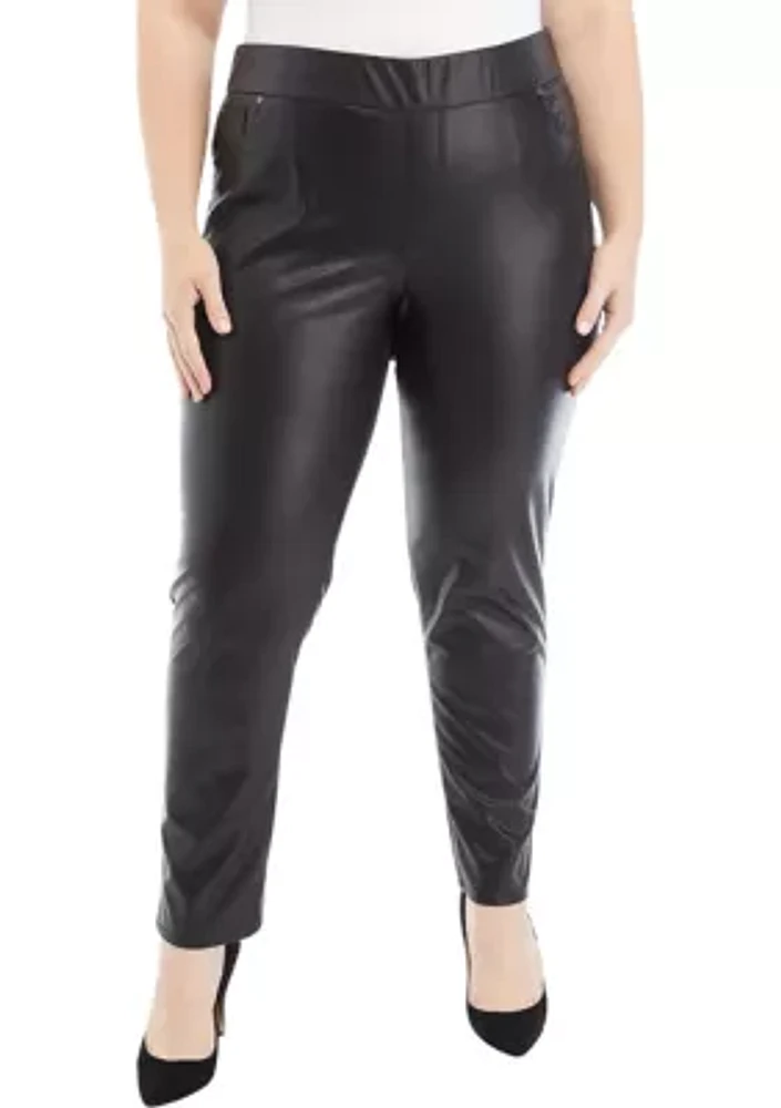 Plus Avery Slim Faux Leather Pants