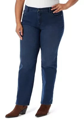 Plus Amanda Classic Straight Leg Short Jeans