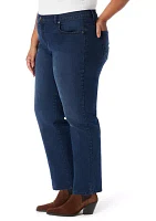 Plus Amanda Classic Straight Leg Short Jeans