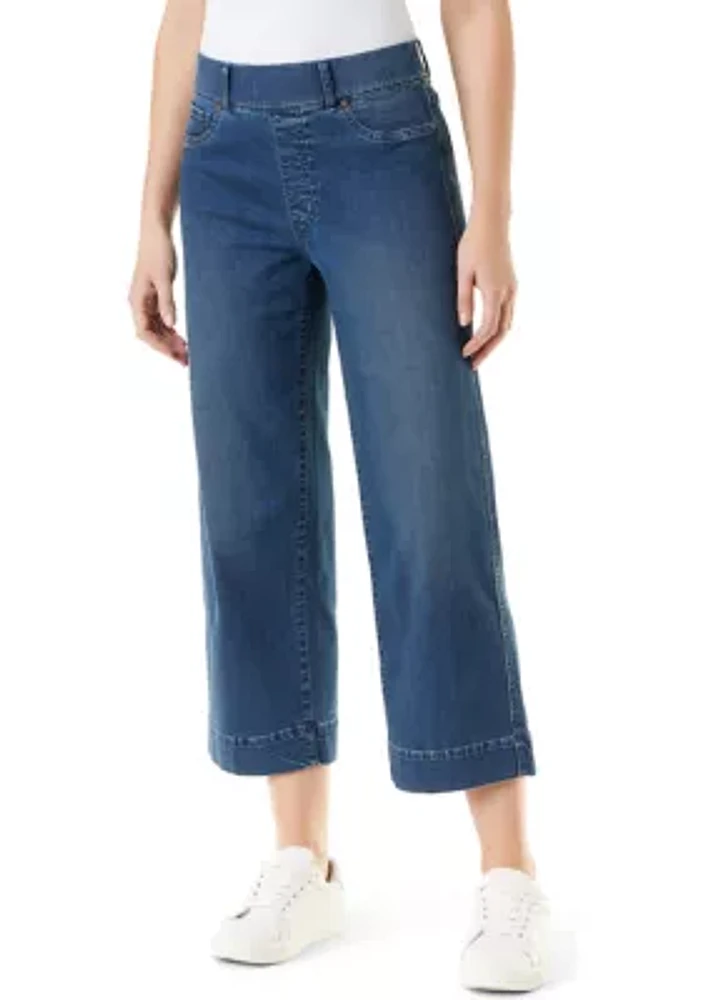 Women's Shape Effect Cropped Wide Leg Jeans