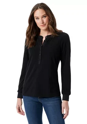 Women's Fatima Waffle Knit Henley Top