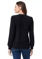 Women's Fatima Waffle Knit Henley Top