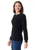 Women's Fatima Waffle Knit Henley Top