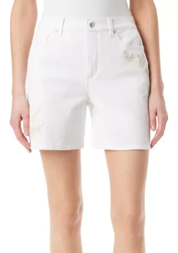 Women's Amanda Shorts with Embroidered Detail