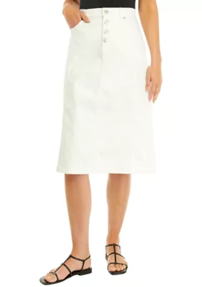 Women's Paneled Button Fly Skirt