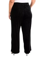 Plus Shape Effect Wide Leg Velvet Pants