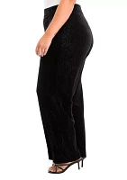 Plus Shape Effect Wide Leg Velvet Pants