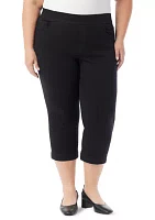 Plus Amanda Pull On Capri Pants
