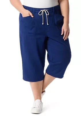 Plus Soft Dobby Taper Skimmer Pants