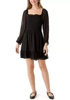 Women's Solid Smocked Mini Dress