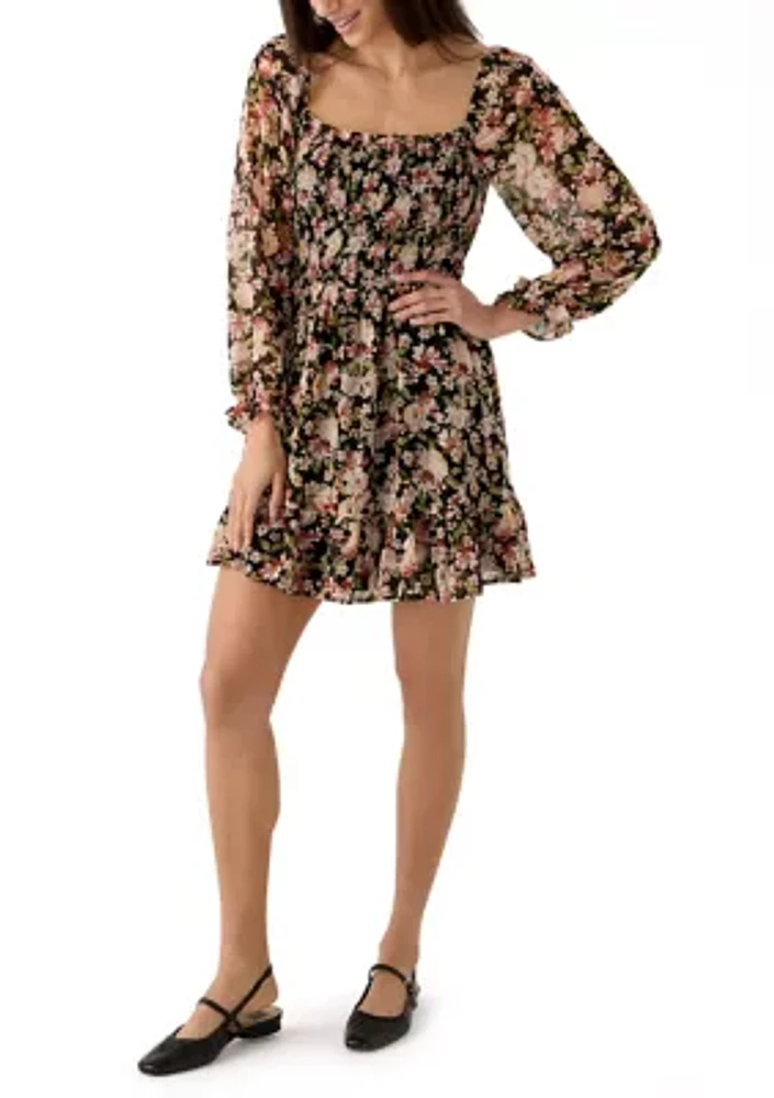 Women's Blouson Sleeve Mini Dress