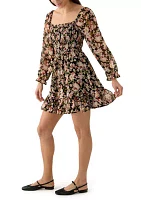 Women's Blouson Sleeve Mini Dress