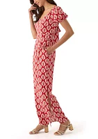 Women's Short Sleeve Printed Jumpsuit