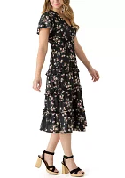 Women's Floral Printed Midi Dress