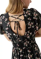 Women's Floral Printed Midi Dress