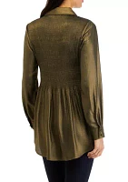 Women's Solid Pleated Top