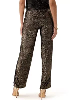 Women's Sequin Mix Wide Leg Pants