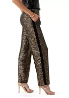 Women's Sequin Mix Wide Leg Pants