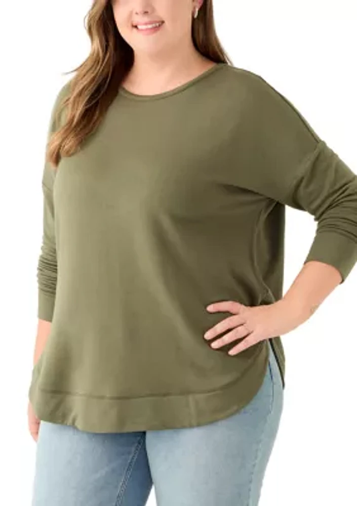 Plus Curved Hem Pullover