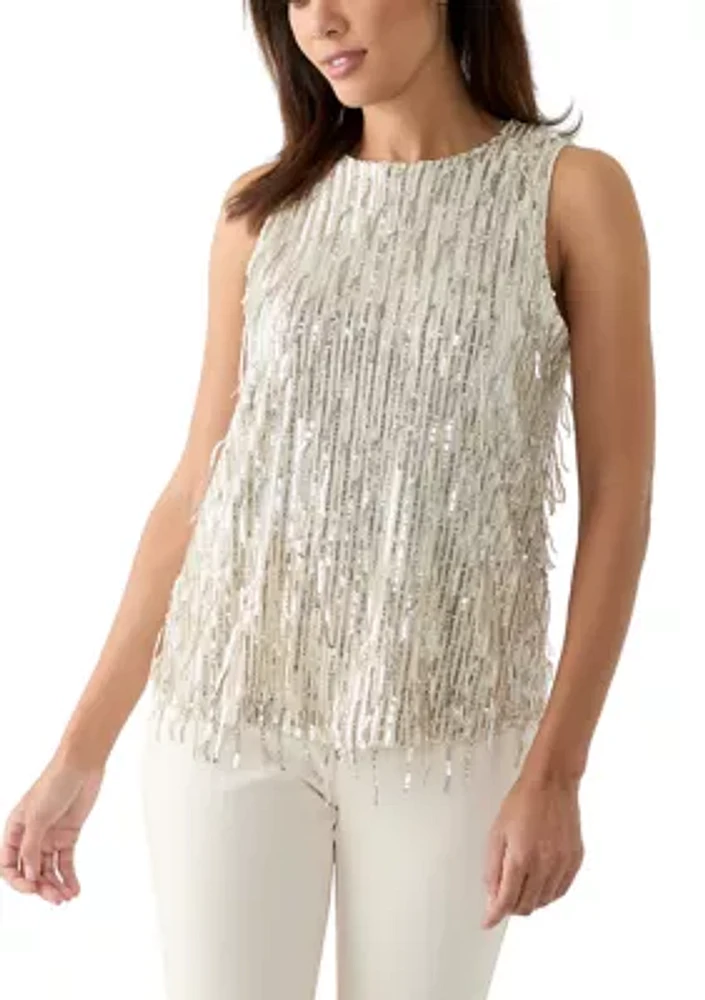 Women's Fringe Sequin Tank Top