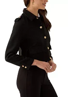 Women's Collared Cropped Button Down Jacket