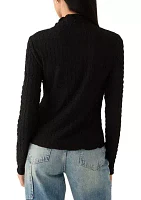 Women's Long Sleeve Mock Neck Novelty Sweater