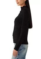 Women's Long Sleeve Mock Neck Novelty Sweater