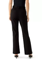 Women's Fly Front Ponte Pants with Back Welt Pockets