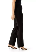 Women's Fly Front Ponte Pants with Back Welt Pockets