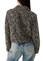 Women's Long Sleeve Tweed Collared Shirt