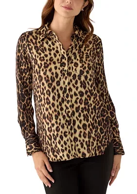 Women's Long Sleeve Collared Button Down Shirt