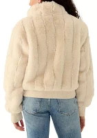 Women's 2 Way Zip Front Faux Fur Jacket