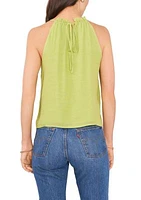 Women's Ruched Halter Neck Top with Elastic Waist