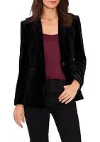 Women's Classic Velvet One-Button Blazer