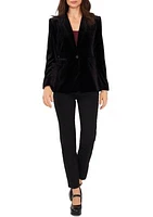 Women's Classic Velvet One-Button Blazer