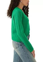 Women's Cropped V-Neck Cardigan