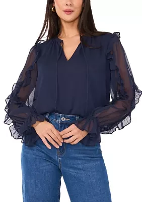 Women's Ruffle Sleeve Blouse