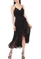 Women's V-Neck Hi-Low Ruffle Maxi Dress