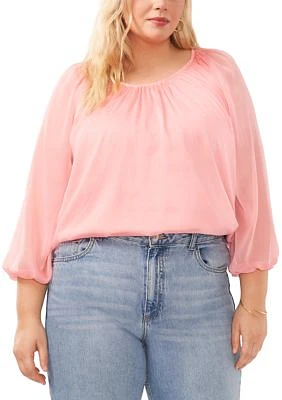 Plus Round Neck Blouse