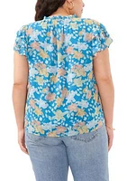 Plus Short Sleeve V-Neck Top