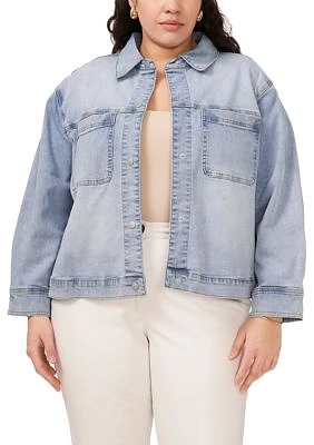 Plus Cropped Denim Jacket